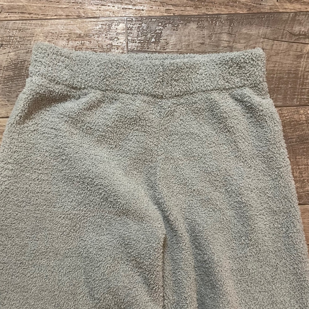 Sincerely Jules Sage Green Fuzzy Popcorn Knit Wide Leg Lounge Pants Womens Sz‎ L